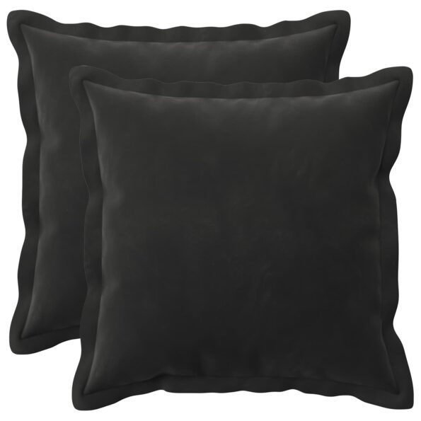 vidaXL Poťah na podložku 2 pcs HOUTEN Čierna 35 x 35 cm Zamat – Obrázok 2