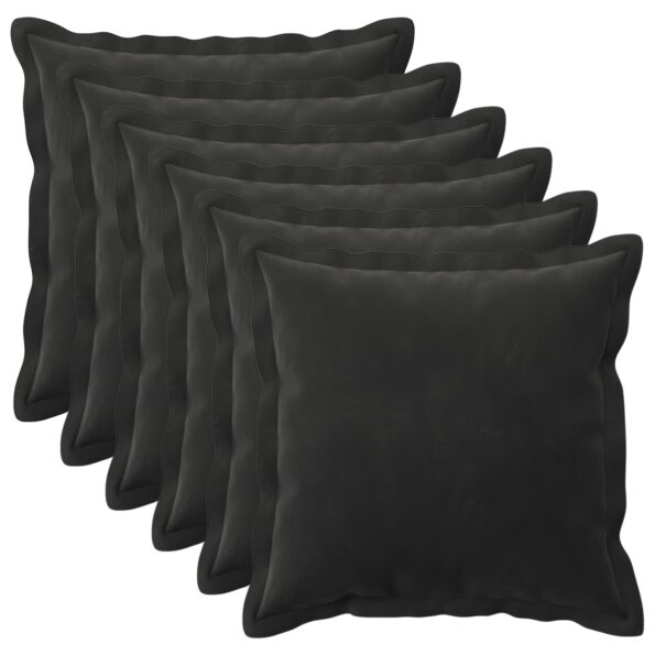 vidaXL Poťah na podložku 6 pcs HOUTEN Čierna 35 x 35 cm Zamat – Obrázok 2