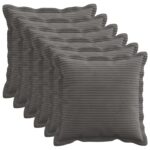 vidaXL Poťah na podložku 6 ks HOUTEN Tmavosivá 35 x 35 cm manšestr