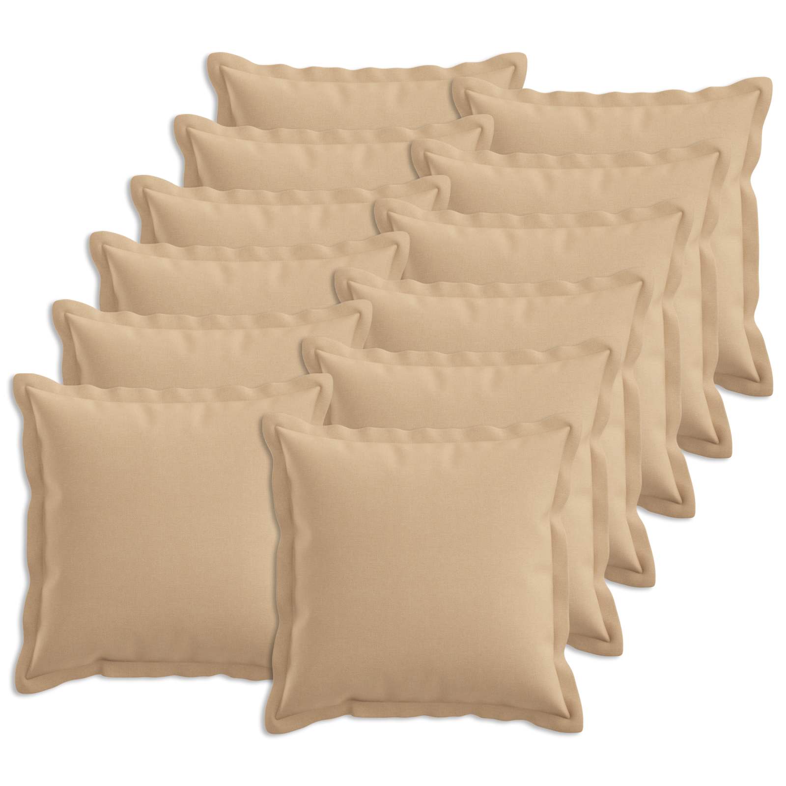 916680_1.jpg vidaXL Poťah na podložku 12 pcs HOUTEN Krémová 40 x 40 cm Falošný ľan – Obrázok 1