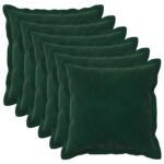 vidaXL Poťah na podložku 6 pcs HOUTEN Tmavozelená 40 x 40 cm Zamat – Obrázok 2