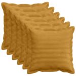 vidaXL Poťah na podložku 6 ks HOUTEN Žltá 40 x 40 cm manšestr