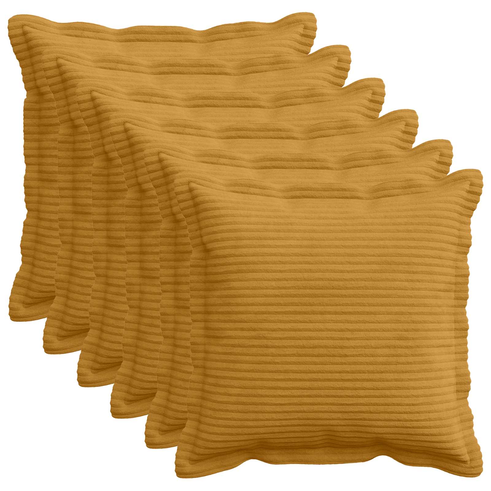 916811_1.jpg vidaXL Poťah na podložku 6 ks HOUTEN Žltá 40 x 40 cm manšestr – Obrázok 1