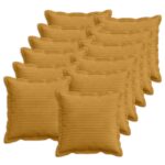 vidaXL Poťah na podložku 12 ks HOUTEN Žltá 40 x 40 cm manšestr