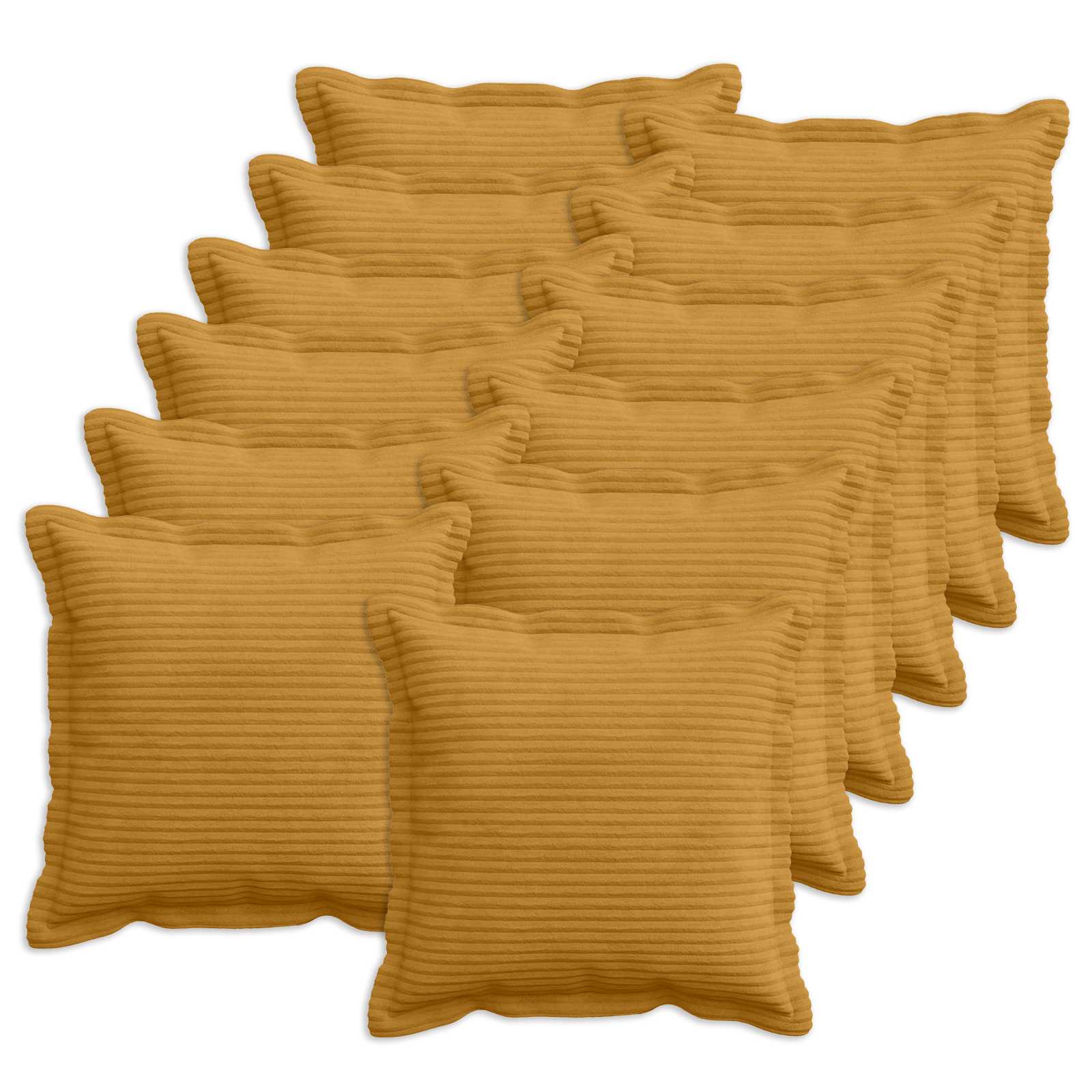 916812_1.jpg vidaXL Poťah na podložku 12 ks HOUTEN Žltá 40 x 40 cm manšestr – Obrázok 1