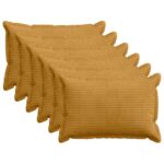 vidaXL Poťah na podložku 6 ks HOUTEN Žltá 40 x 60 cm manšestr