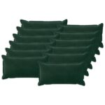 vidaXL Poťah na podložku 12 pcs HOUTEN Tmavozelená 40 x 80 cm Zamat – Obrázok 2