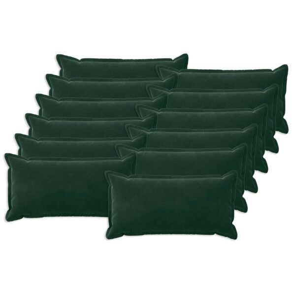 vidaXL Poťah na podložku 12 pcs HOUTEN Tmavozelená 40 x 80 cm Zamat – Obrázok 2