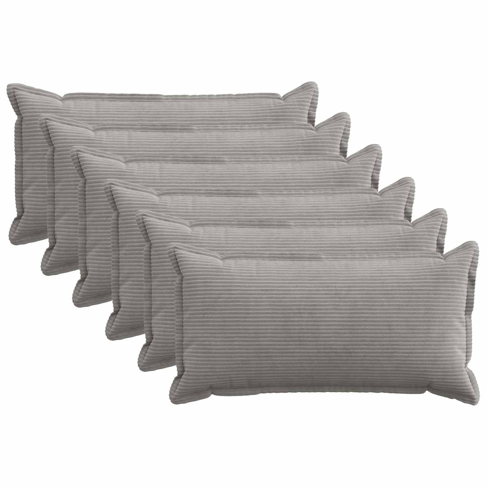 918167_1.jpg vidaXL Poťah na podložku 6 ks HOUTEN Svetlosivá 40 x 80 cm manšestr – Obrázok 1