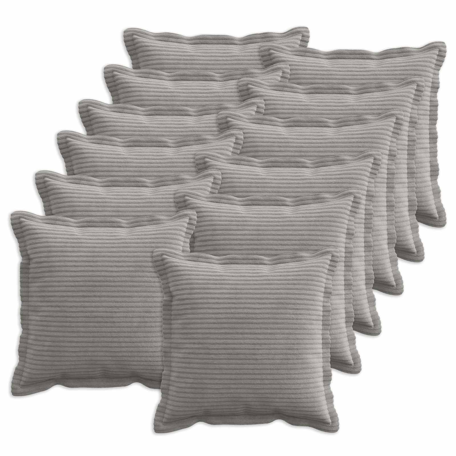 918627_1.jpg vidaXL Poťah na podložku 12 ks HOUTEN Svetlosivá 45 x 45 cm manšestr – Obrázok 1