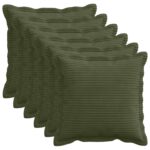 vidaXL Poťah na podložku 6 ks HOUTEN Zelená 45 x 45 cm manšestr