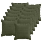 vidaXL Poťah na podložku 12 ks HOUTEN Zelená 45 x 45 cm manšestr