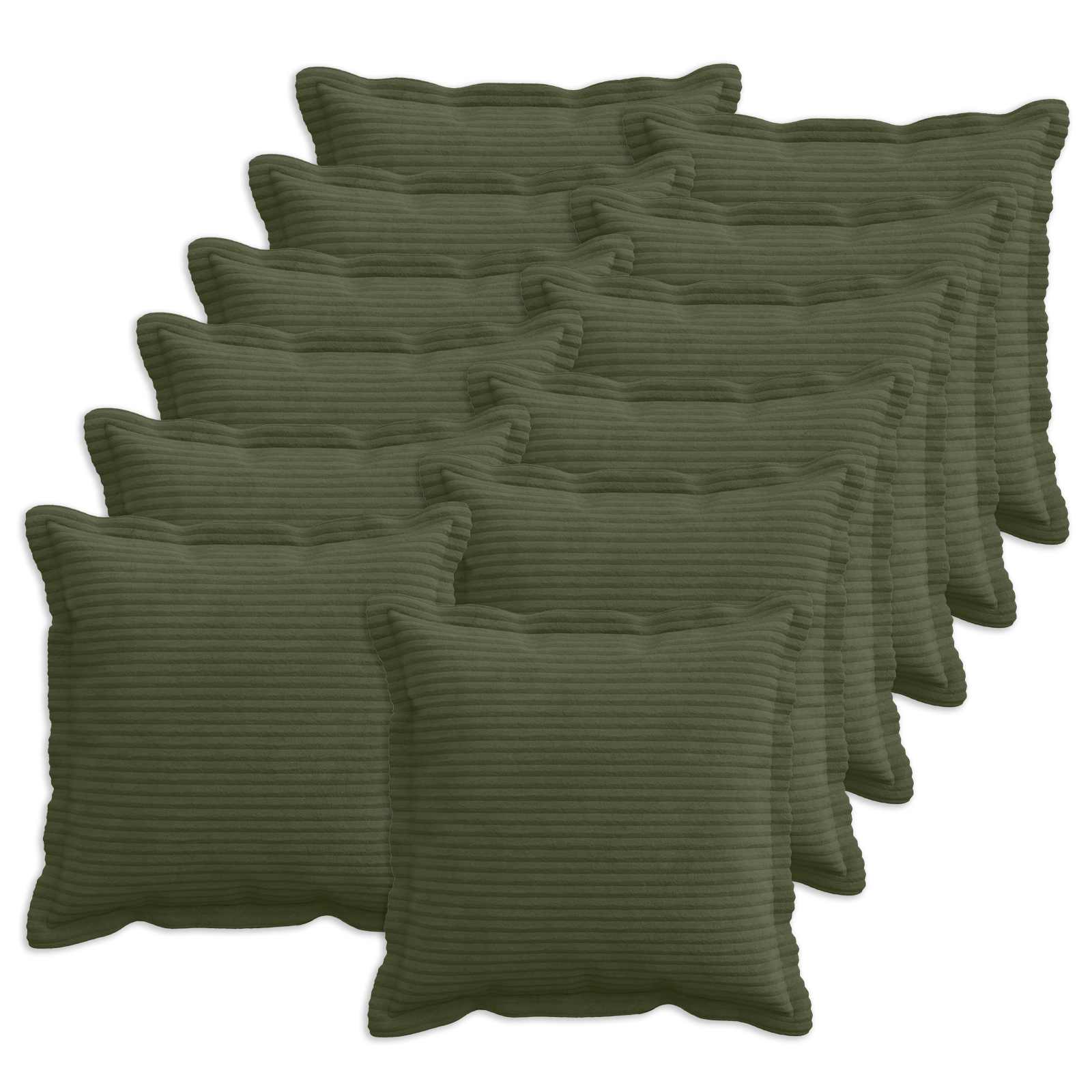 918657_1.jpg vidaXL Poťah na podložku 12 ks HOUTEN Zelená 45 x 45 cm manšestr – Obrázok 1