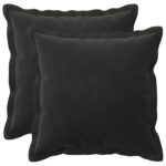 vidaXL Poťah na podložku 2 pcs HOUTEN Čierna 50 x 50 cm Zamat – Obrázok 2