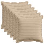 vidaXL Poťah na podložku 6 ks HOUTEN Sivohnedá 50 x 50 cm manšestr