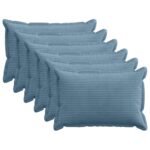 vidaXL Poťah na podložku 6 ks HOUTEN Modrá 50 x 80 cm manšestr
