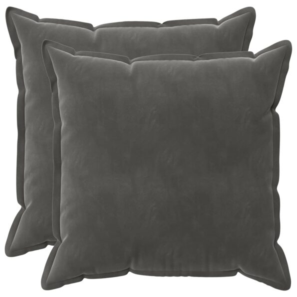 vidaXL Poťah na podložku 2 pcs HOUTEN Tmavosivá 55 x 55 cm Zamat – Obrázok 2