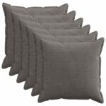 vidaXL Poťah na podložku 6 ks HOUTEN Tmavosivá 55 x 55 cm manšestr