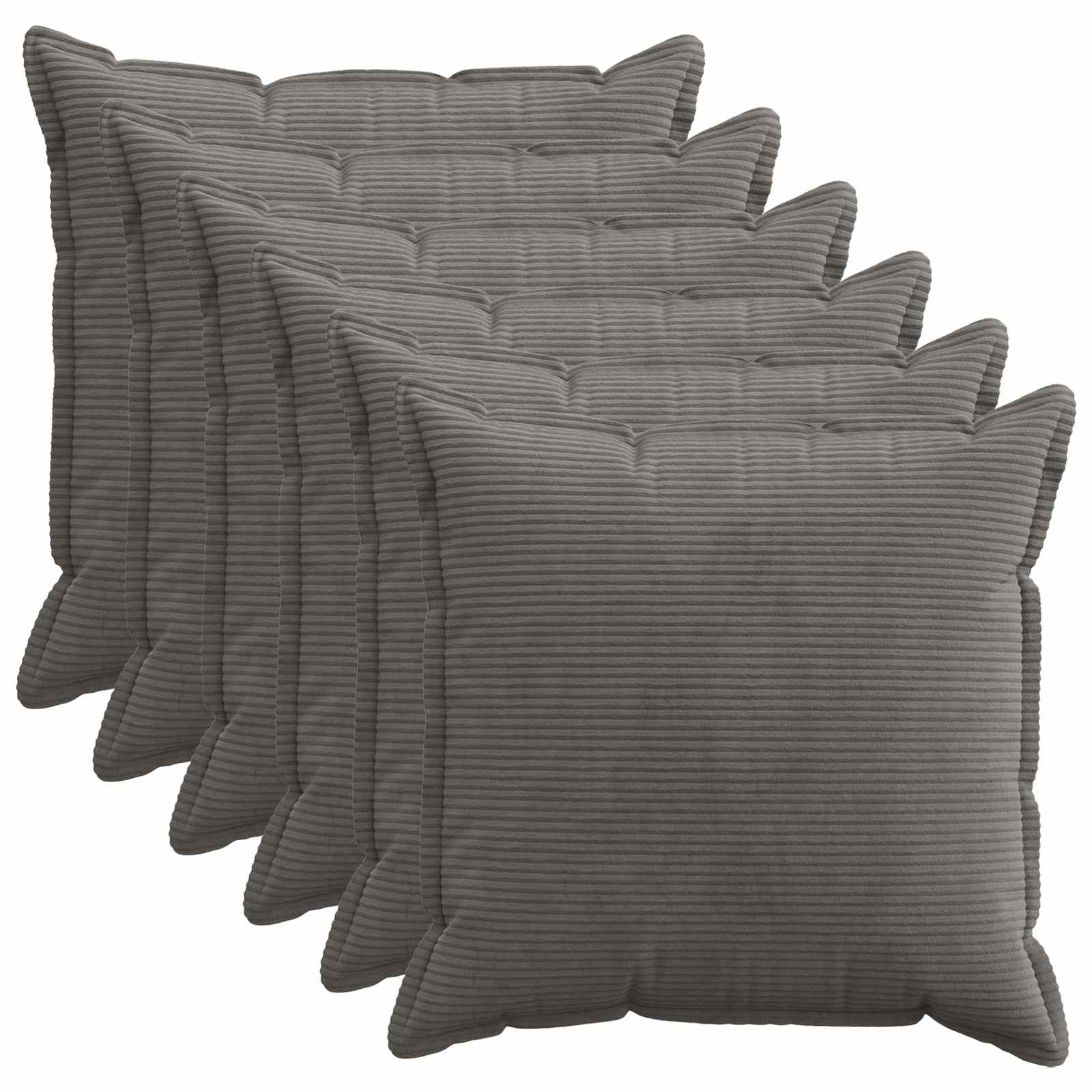 920418_1.jpg vidaXL Poťah na podložku 6 ks HOUTEN Tmavosivá 55 x 55 cm manšestr – Obrázok 1