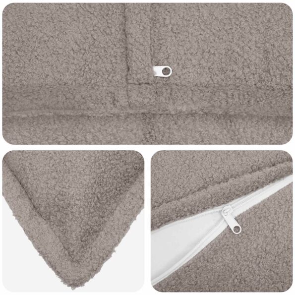 vidaXL Poťah na podložku 2 pcs HOUTEN Svetlosivá 55 x 55 cm Bouclé – Obrázok 4