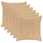 vidaXL Poťah na podložku 6 ks HOUTEN Krémová 55 x 55 cm Umelá králičia – Obrázok 2