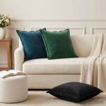 vidaXL Poťah na podložku 6 pcs HOUTEN Tmavozelená 60 x 60 cm Zamat