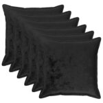 vidaXL Poťah na podložku 6 pcs HOUTEN Čierna 65 x 65 cm Flanel
