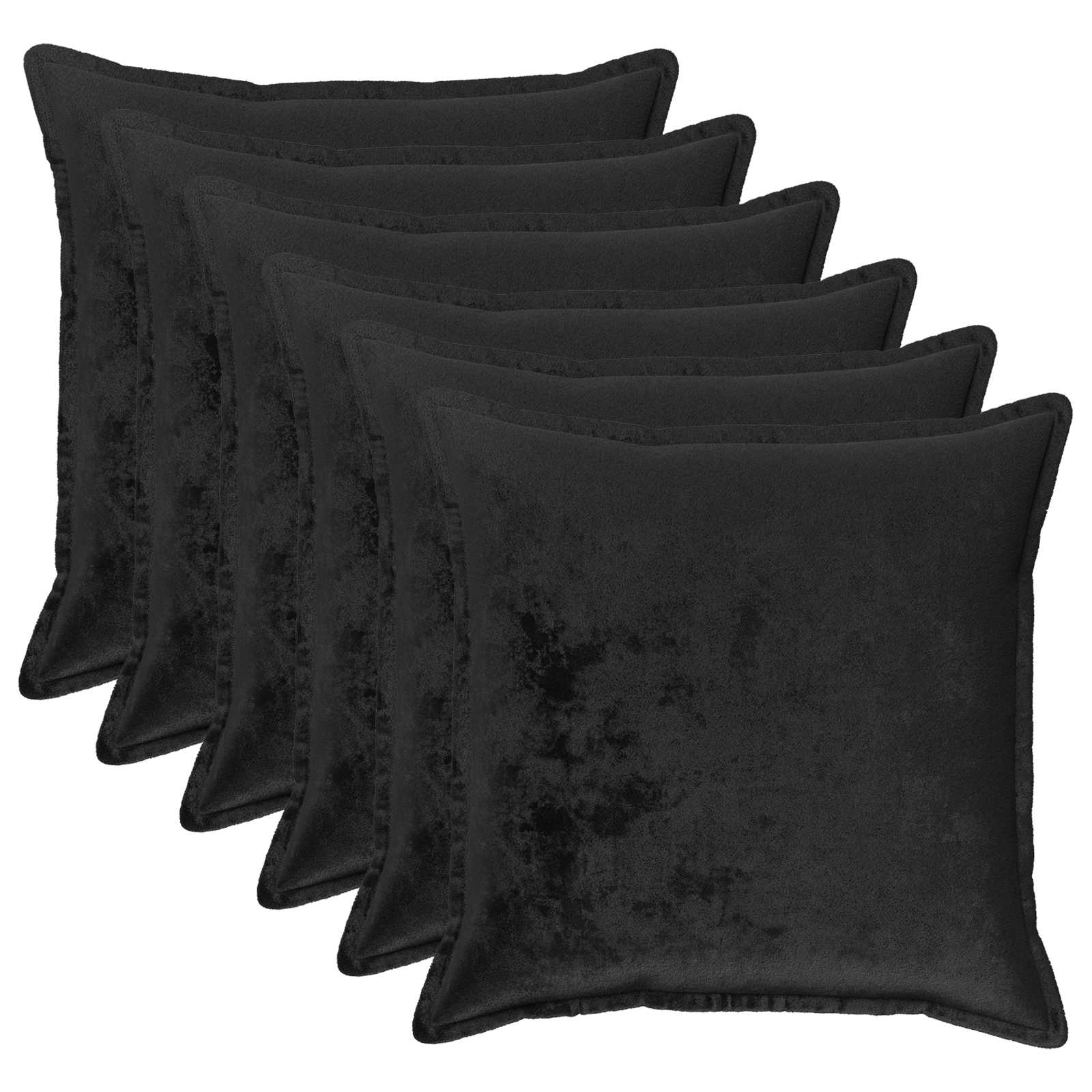 921196_1.jpg vidaXL Poťah na podložku 6 pcs HOUTEN Čierna 65 x 65 cm Flanel – Obrázok 1
