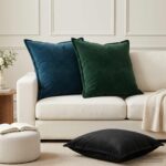 vidaXL Poťah na podložku 2 pcs HOUTEN Tmavozelená 70 x 70 cm Zamat