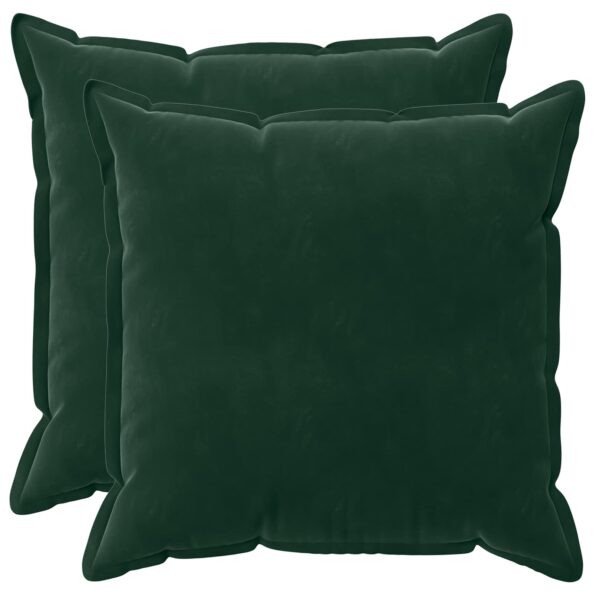 vidaXL Poťah na podložku 2 pcs HOUTEN Tmavozelená 70 x 70 cm Zamat – Obrázok 2