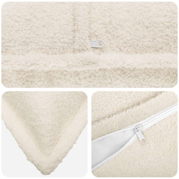 vidaXL Poťah na podložku 2 pcs HOUTEN Krémová 70 x 70 cm Bouclé – Obrázok 4