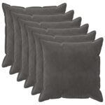 vidaXL Poťah na podložku 6 pcs HOUTEN Tmavosivá 80 x 80 cm Zamat – Obrázok 2