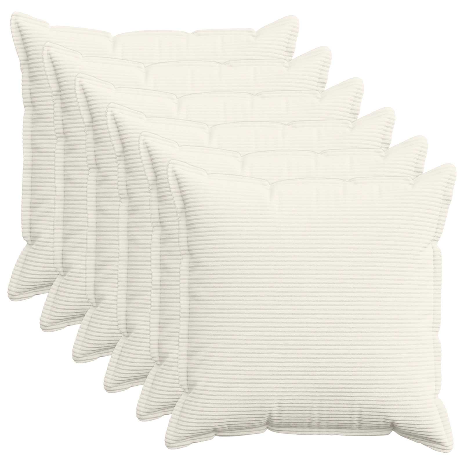 921644_1.jpg vidaXL Poťah na podložku 6 ks HOUTEN Krémová 80 x 80 cm manšestr – Obrázok 1