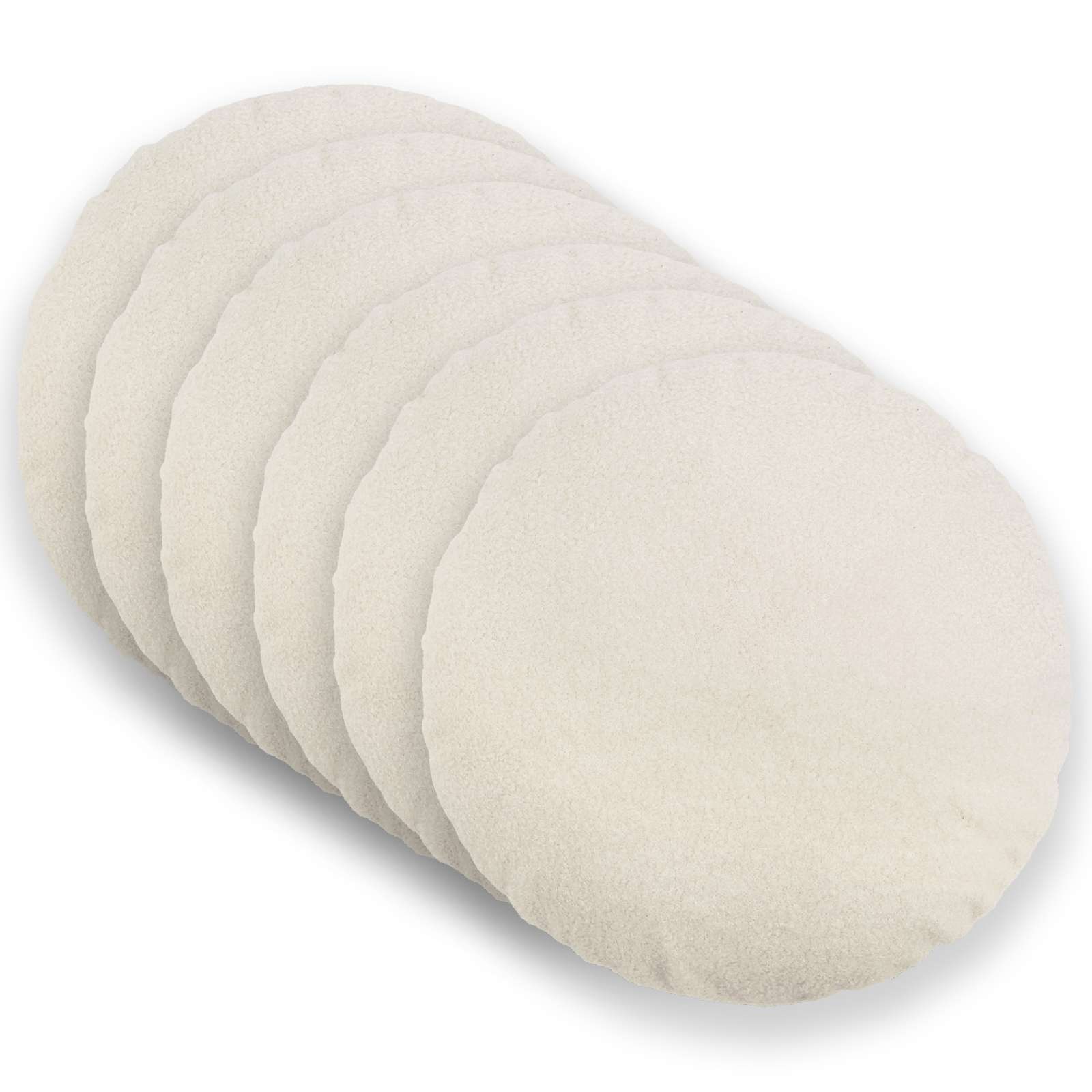 922296_1.jpg vidaXL Poťah na podložku 6 pcs HEERLEN Krémová Ø 40 cm Bouclé – Obrázok 1