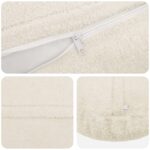 vidaXL Poťah na podložku 6 pcs HEERLEN Krémová Ø 40 cm Bouclé – Obrázok 4