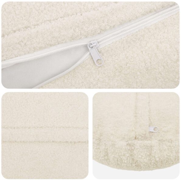 vidaXL Poťah na podložku 6 pcs HEERLEN Krémová Ø 40 cm Bouclé – Obrázok 4