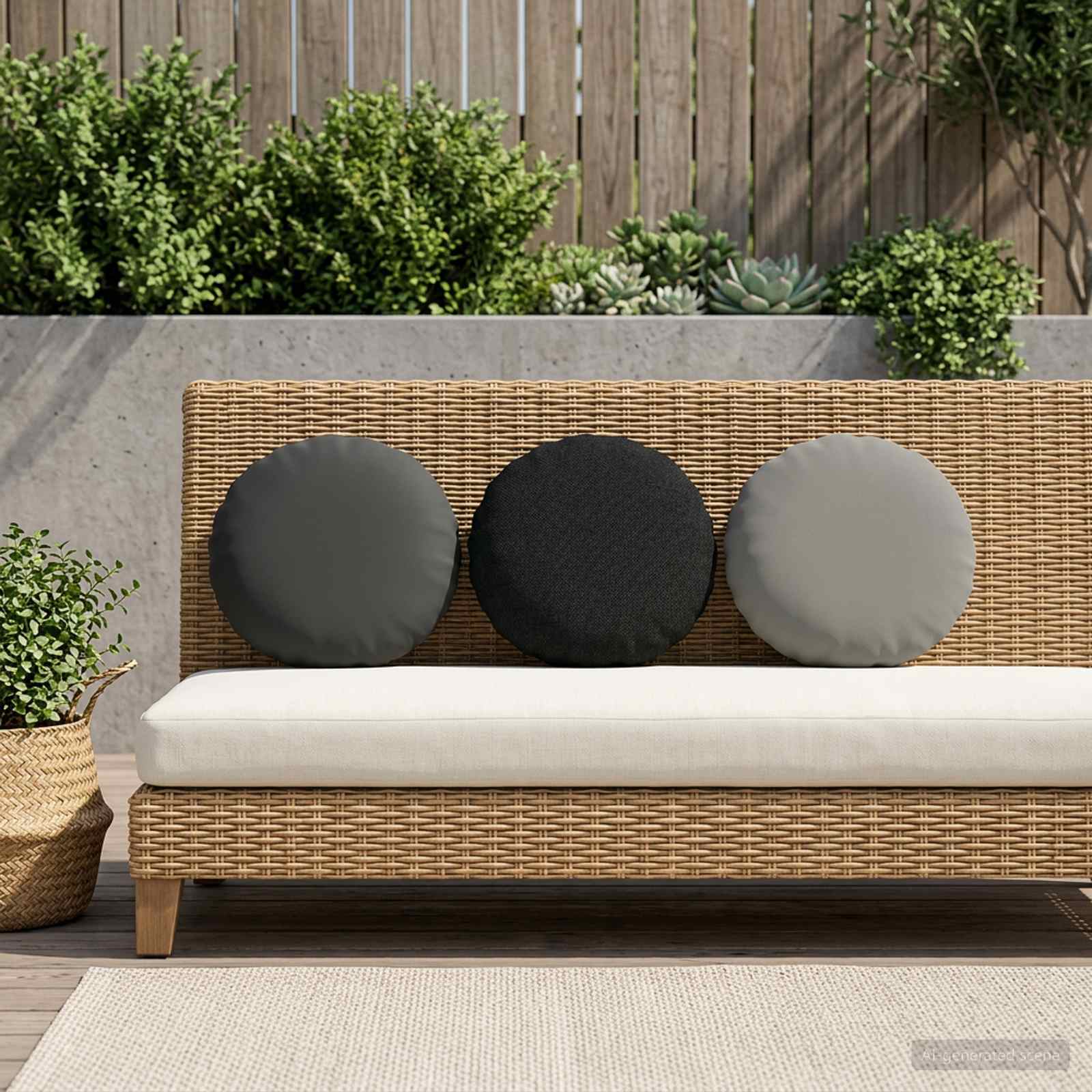 922339_1.jpg vidaXL Poťah na podložku 2 pcs HEERLEN Antracitová Ø 40 cm Polyester – Obrázok 1