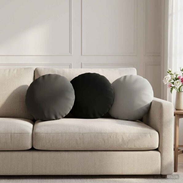 vidaXL Poťah na podložku 2 pcs HEERLEN Antracitová Ø 40 cm Polyester – Obrázok 3