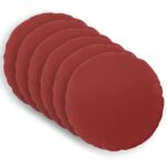 vidaXL Poťah na podložku 6 pcs HEERLEN Víno červené Ø 40 cm Polyester – Obrázok 2