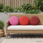vidaXL Poťah na podložku 6 pcs HEERLEN Víno červené Ø 40 cm Polyester – Obrázok 3