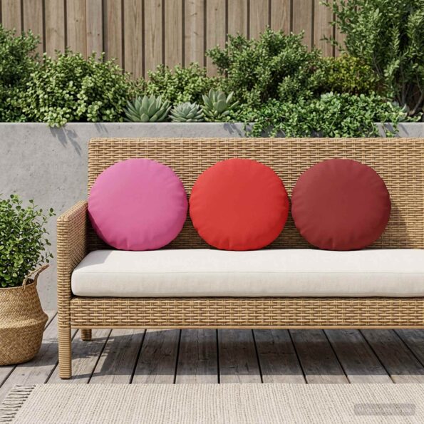 vidaXL Poťah na podložku 6 pcs HEERLEN Víno červené Ø 40 cm Polyester – Obrázok 3