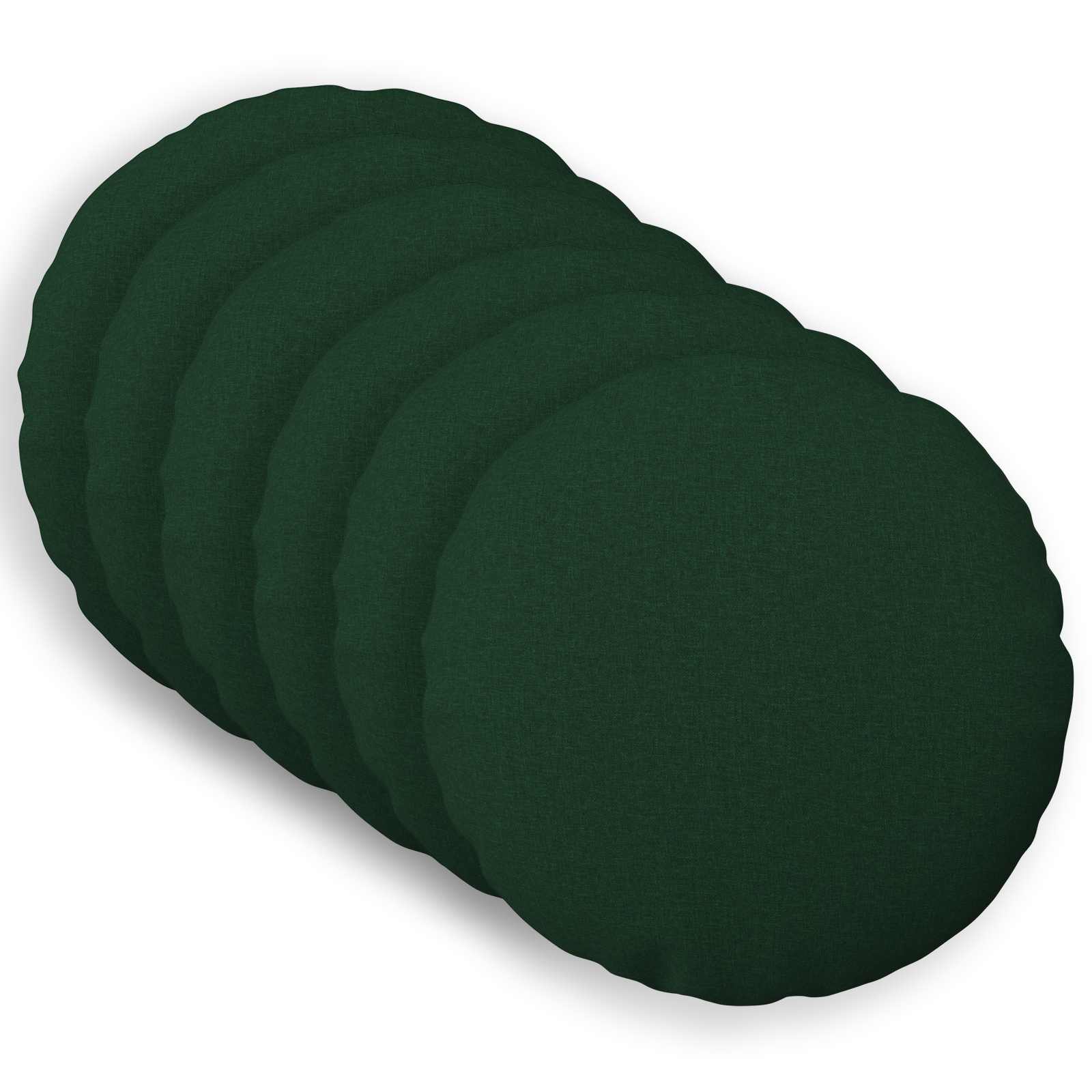 922508_1.jpg vidaXL Poťah na podložku 6 ks HEERLEN Tmavozelená Ø 50 cm Látka – Obrázok 1