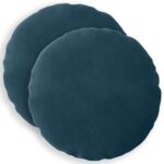 vidaXL Poťah na podložku 2 pcs HEERLEN Modrá Ø 50 cm Zamat – Obrázok 2