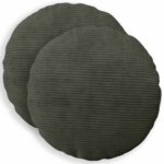 vidaXL Poťah na podložku 2 pcs HEERLEN Antracitová Ø 50 cm manšestr