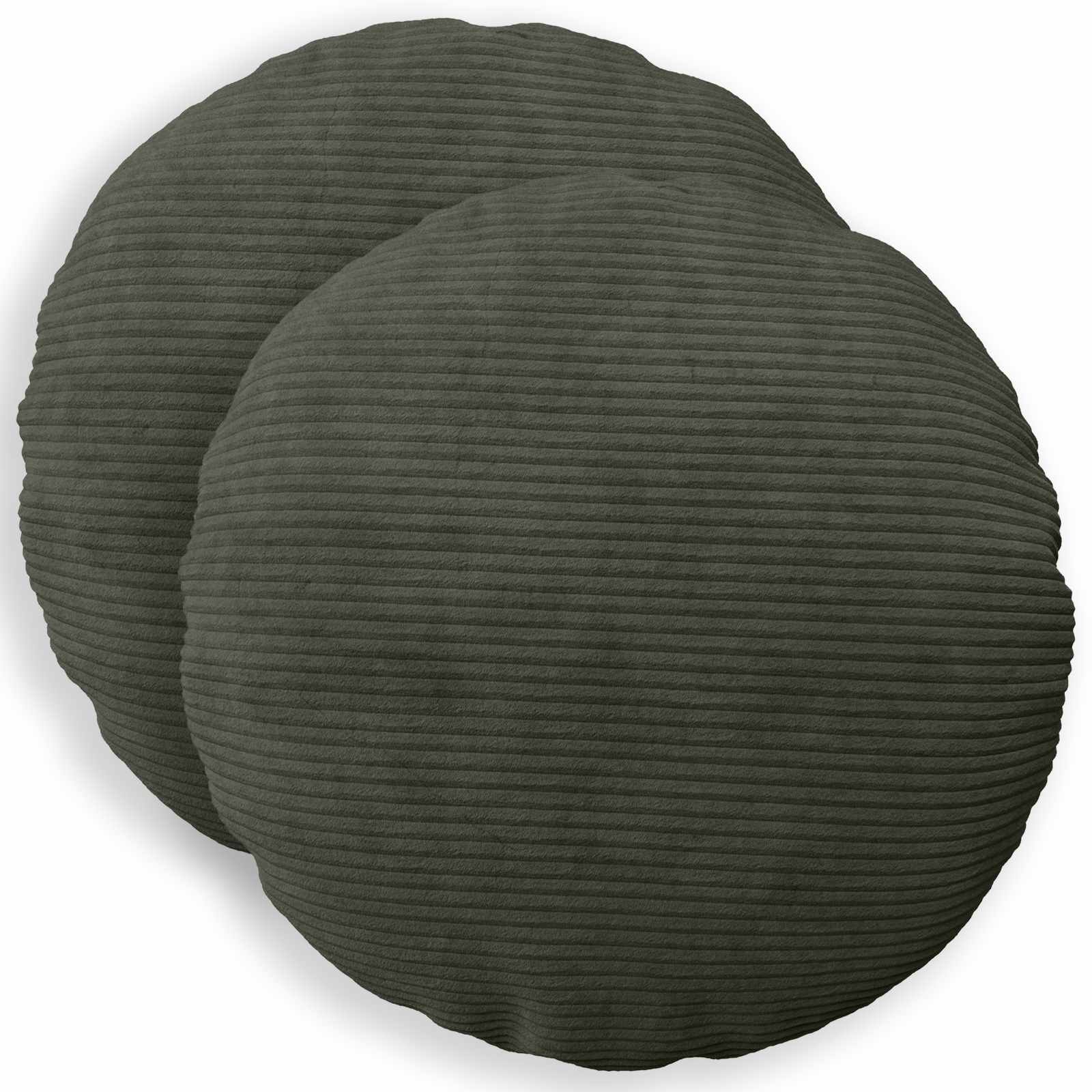 922605_1.jpg vidaXL Poťah na podložku 2 pcs HEERLEN Antracitová Ø 50 cm manšestr – Obrázok 1