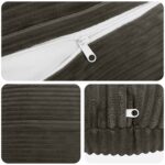 vidaXL Poťah na podložku 2 pcs HEERLEN Antracitová Ø 50 cm manšestr – Obrázok 4