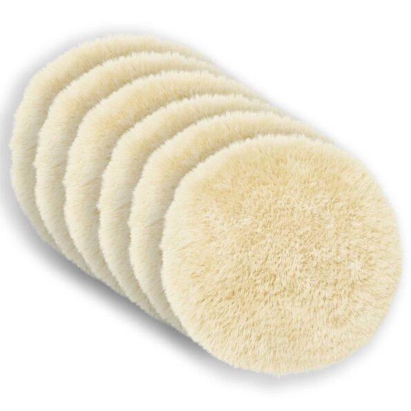 vidaXL Poťah na podložku 6 pcs HEERLEN Krémová Ø 50 cm PV fleece – Obrázok 2