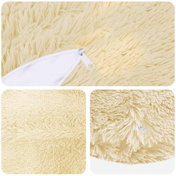 vidaXL Poťah na podložku 6 pcs HEERLEN Krémová Ø 50 cm PV fleece – Obrázok 5