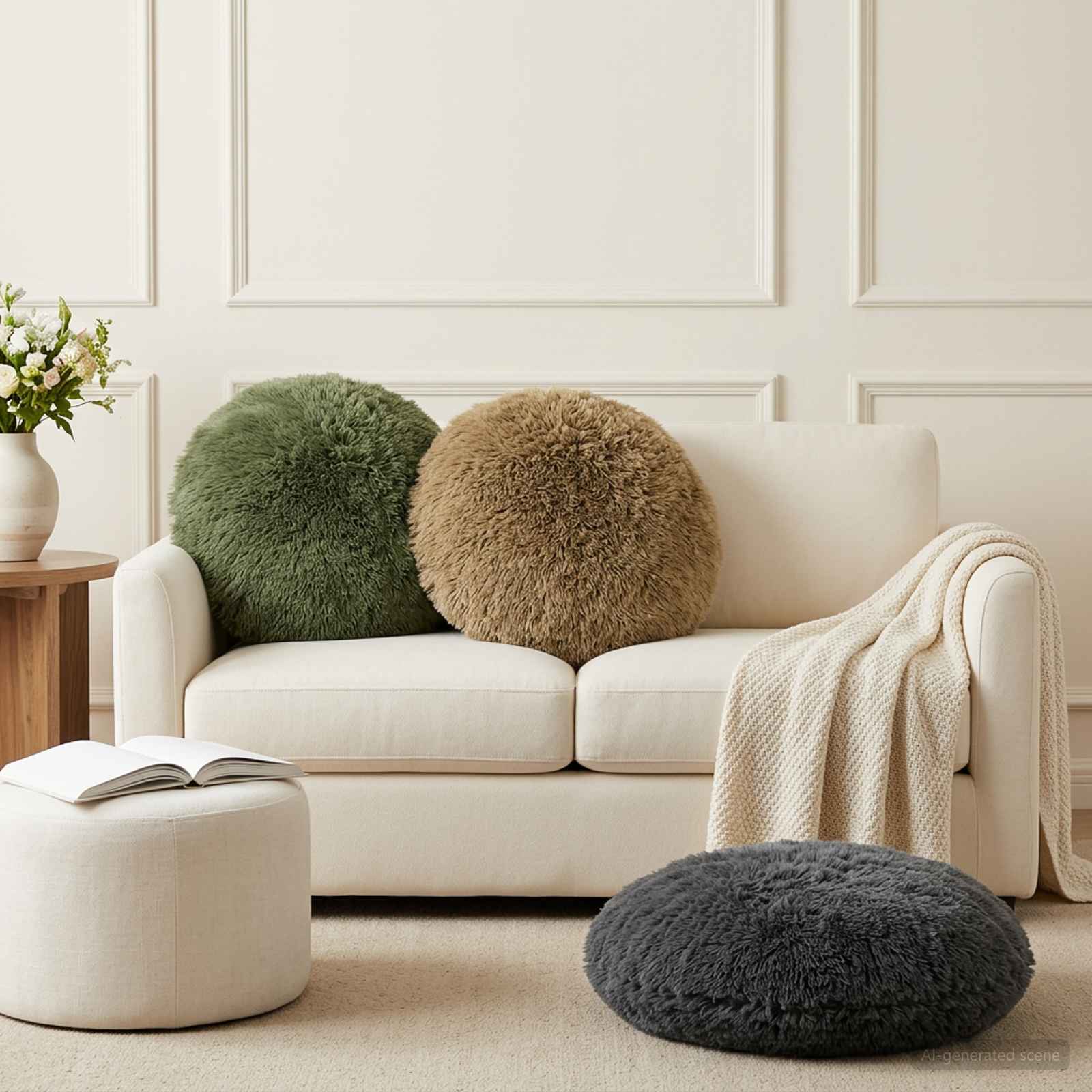 922740_1.jpg vidaXL Poťah na podložku 6 pcs HEERLEN Zelená Ø 50 cm PV fleece – Obrázok 1