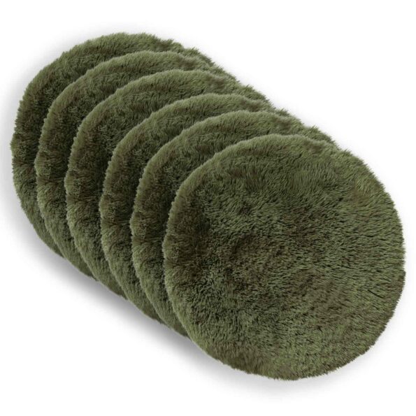 vidaXL Poťah na podložku 6 pcs HEERLEN Zelená Ø 50 cm PV fleece – Obrázok 2
